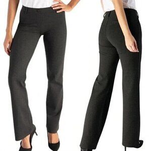 Betabrand Gray Classic Bootcut Dress Pant Yoga Pants Stretchy